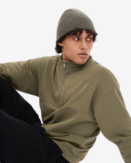 Quarter Zip Sweatshirt in Sage Green - Image 2