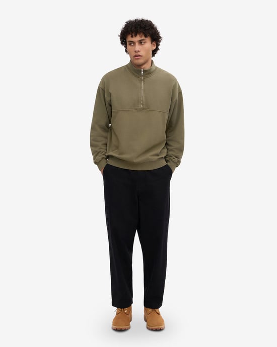 Quarter Zip Sweatshirt in Sage Green - Image 4