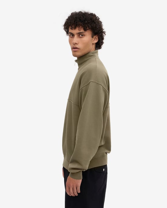 Quarter Zip Sweatshirt in Sage Green - Image 5