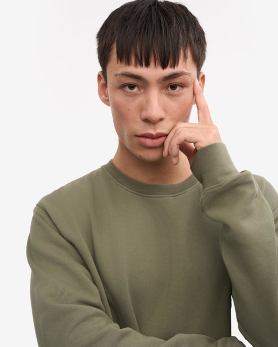 Crew Neck Sweatshirt in Dark Green - Image 5
