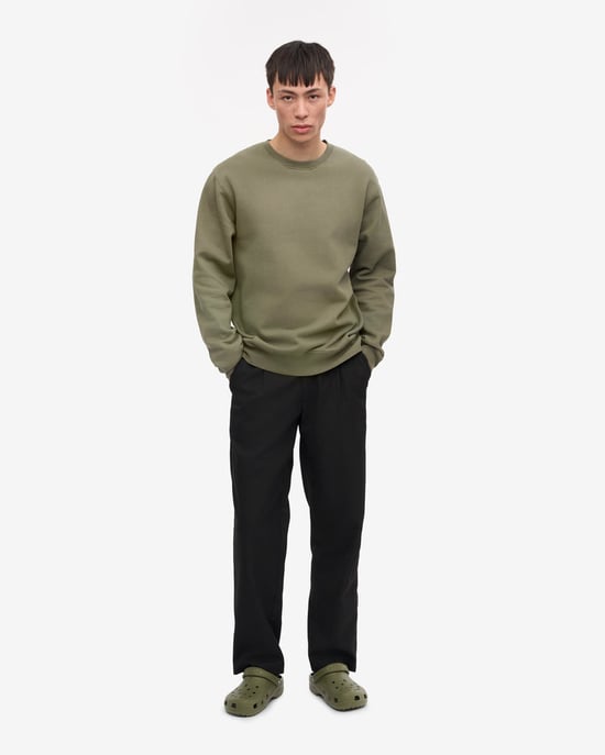 Crew Neck Sweatshirt in Dark Green - Image 6