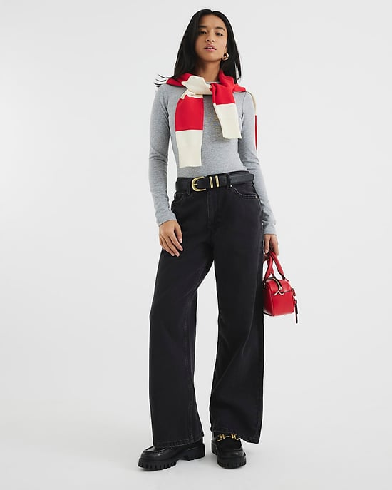 River Island Womens Straight Jeans Petite Black Relaxed - Image 1