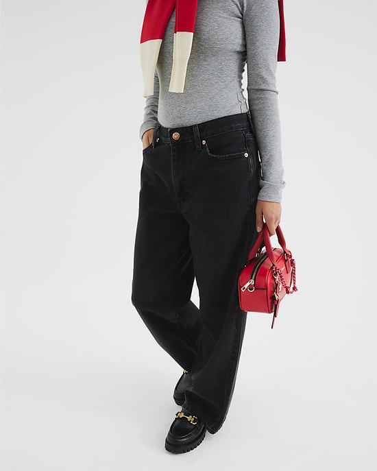 River Island Womens Straight Jeans Petite Black Relaxed - Image 2