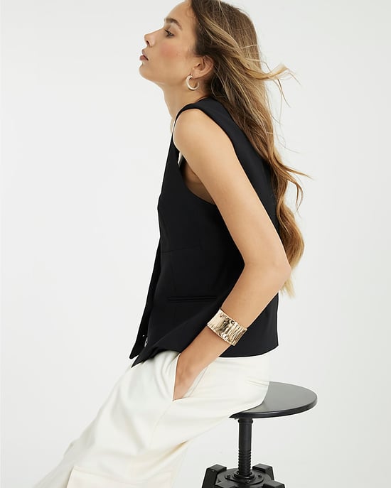 River Island Womens Waistcoat Black V Neck Button Front - Image 3