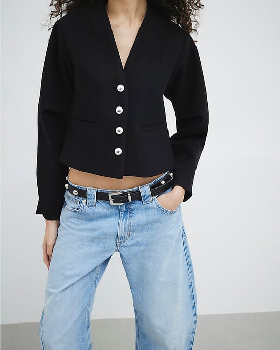 River Island Womens Jacket Black Collarless Button Up - Image 3