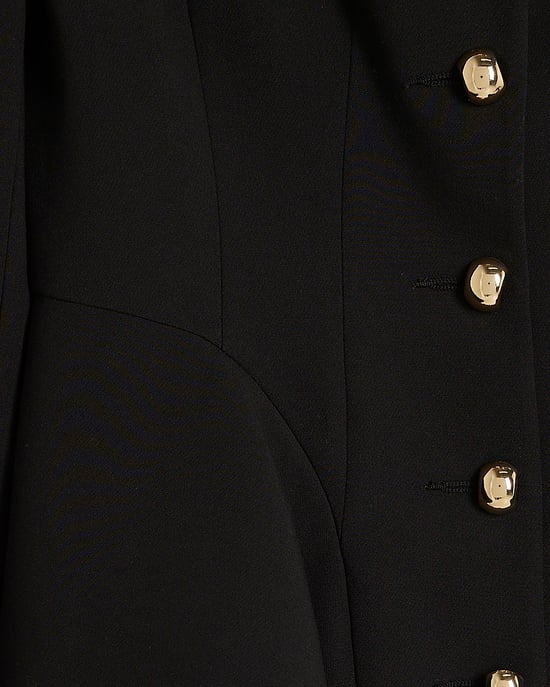 River Island Womens Blazer Black Peplum Button Front - Image 4