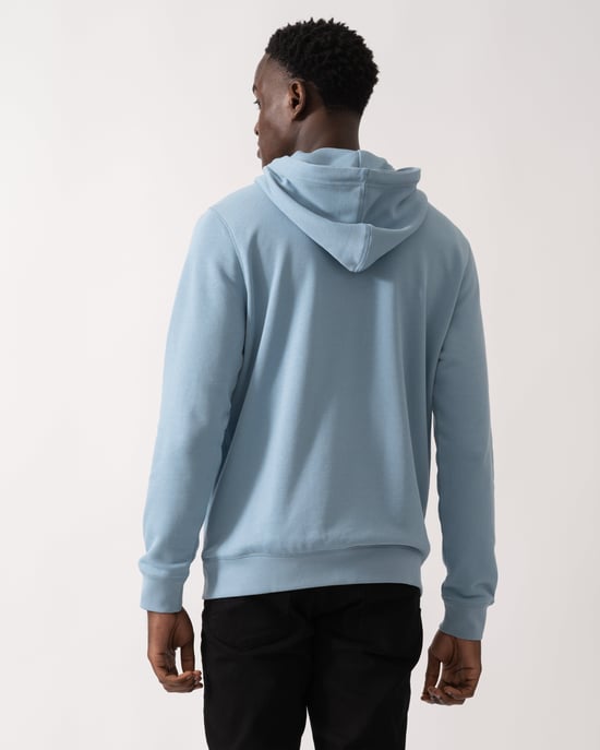 Wetalk With Logo Patch Pullover Hoodie in Light Blue - Image 2