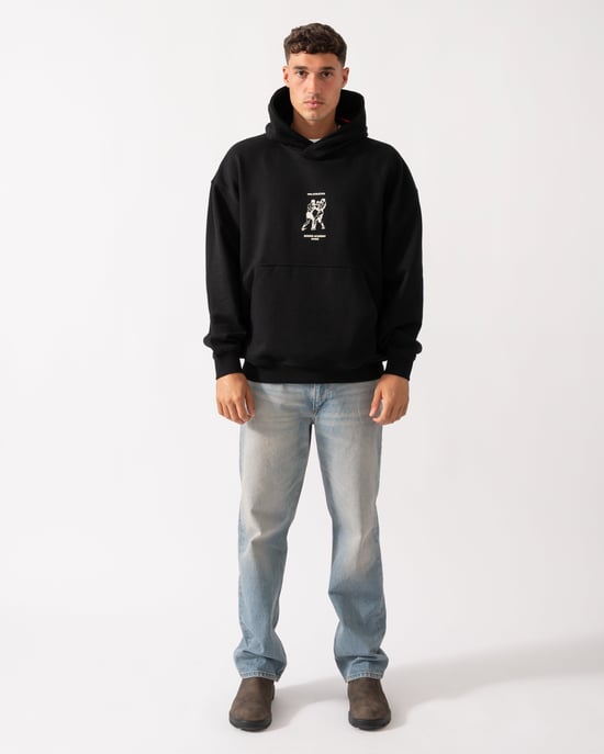 Duwrestie Pullover Hoodie in Black - Image 3