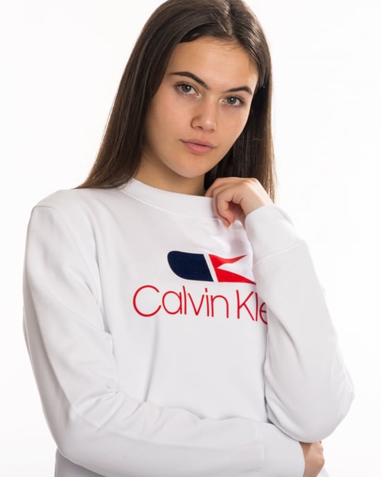 Long Sleeve Sweatshirt in White - Image 4