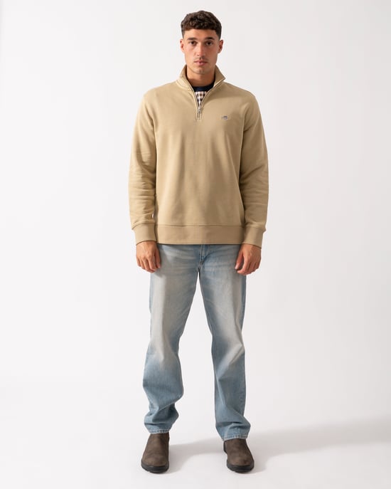 Regular Fit Sweatshirt in Tan - Image 3