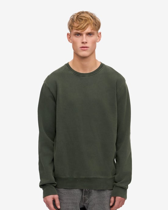 Mens Classic Crew Neck Sweatshirt Classic Sweatshirt in Dark Green - Image 1