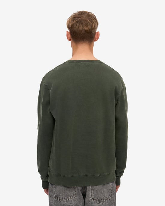 Mens Classic Crew Neck Sweatshirt Classic Sweatshirt in Dark Green - Image 3