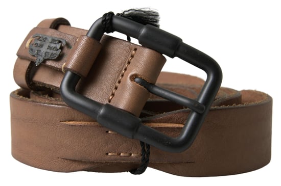 Ermanno Scervino Brown Leather Metal Buckle Waist Men Belt - Image 2