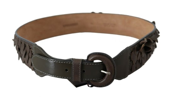 Ermanno Scervino Dark Brown Leather Round Buckle Waist Belt - Image 2