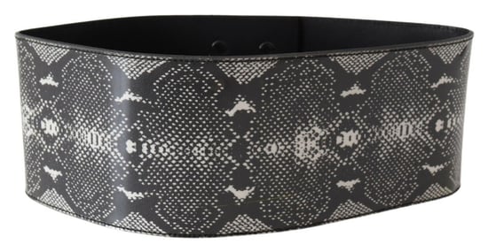 Ermanno Scervino Zwarte Brede Lederen Slangenhuid Design Tailleband - Image 1