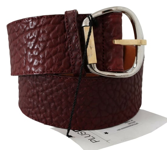 GF Ferre Bordeaux Brede Leren Taillegordel Goud Zilver - Image 3