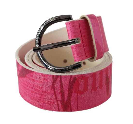 John Galliano Roze Leren Letterlogo Ringgesp Riem - Image 2