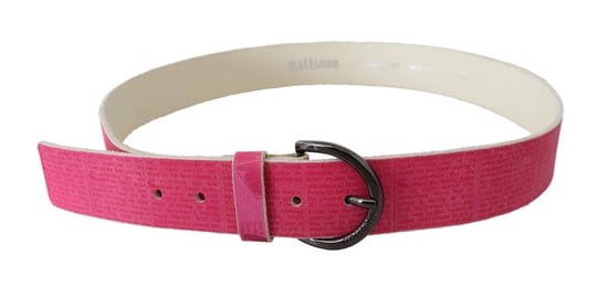 John Galliano Roze Leren Letterlogo Ringgesp Riem - Image 3
