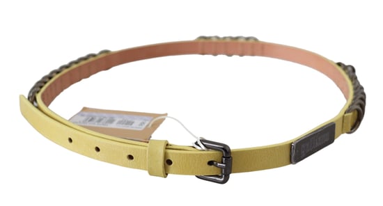 John Galliano Gele Leren Luxe Slim Gesp Chic Riem - Image 3
