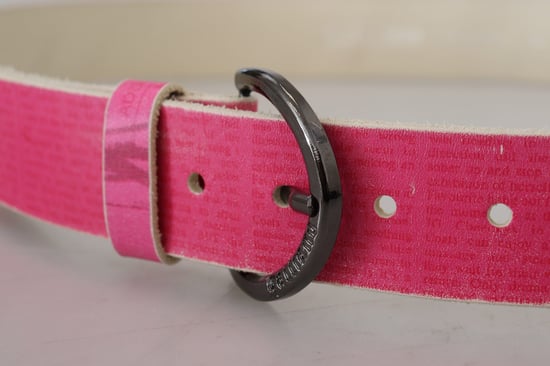 John Galliano Roze Leren Letterlogo Ronde Gesp Tailleband - Image 4