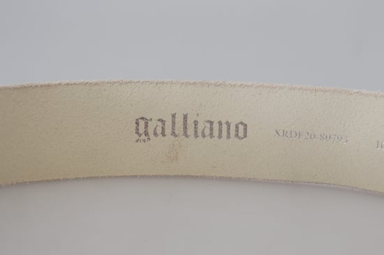 John Galliano Roze Leren Letterlogo Ronde Gesp Tailleband - Image 5