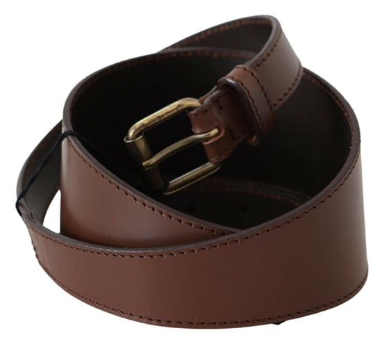PLEIN SUD Brown Genuine Leather Rustic Metal Buckle Belt - Image 2