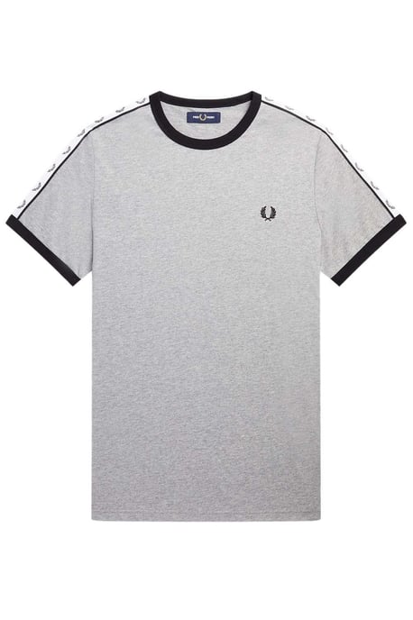 Fred Perry Men’s Taped Ringer T-Shirt Steel Marl - Image 1