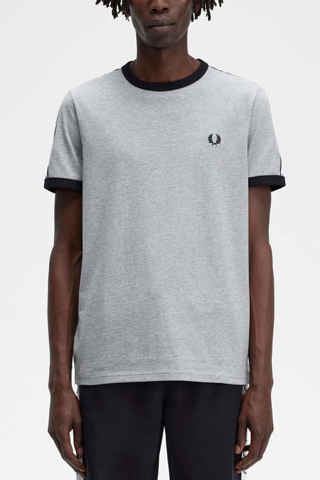 Fred Perry Men’s Taped Ringer T-Shirt Steel Marl - Image 2