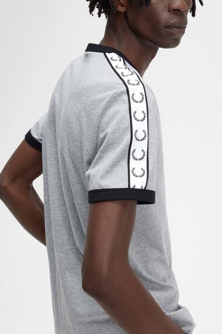 Fred Perry Men’s Taped Ringer T-Shirt Steel Marl - Image 3