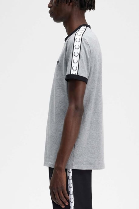 Fred Perry Men’s Taped Ringer T-Shirt Steel Marl - Image 4