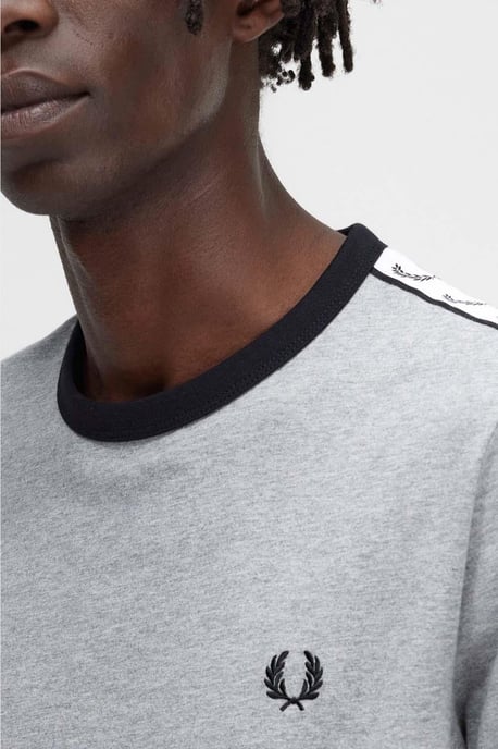 Fred Perry Men’s Taped Ringer T-Shirt Steel Marl - Image 5