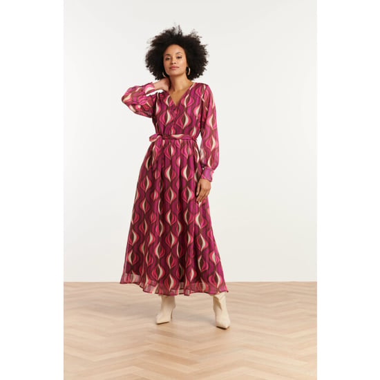 Smashed Lemon 25773 – chiffon maxi jurk met lurex detail | - Image 1
