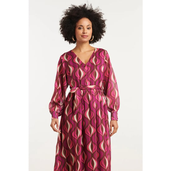 Smashed Lemon 25773 – chiffon maxi jurk met lurex detail | - Image 2