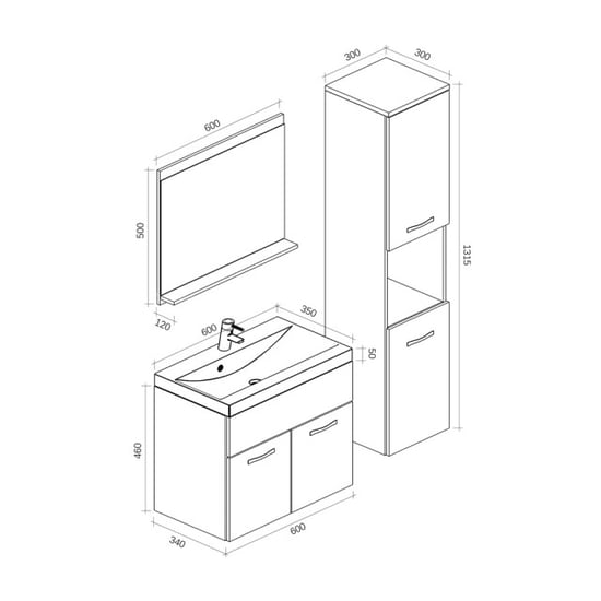 Badplaats Badkamermeubel set montreal xl 60 x 35 cm - badmeubel met - Image 2