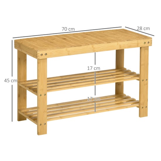Homcom Schoenenbank, 3 verdiepingen, ruimte voor 6-9 paar schoenen, tot 130 kg, - Image 3