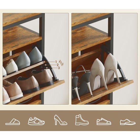 Homcom Schoenenkast met 4 klapladen voor 12-20 paar schoenen - Image 6