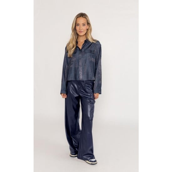 Poools Shiny blouse 533147 navy - Image 4