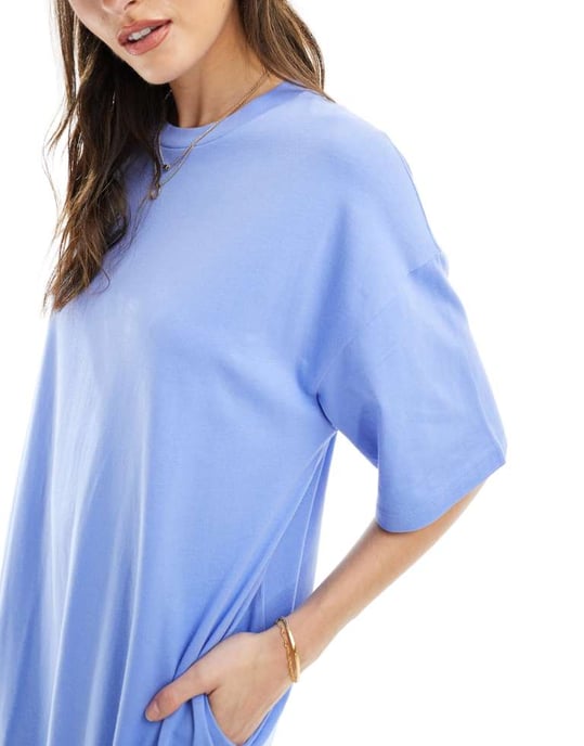 ASOS DESIGN – Blå t-shirtklänning i midaxi-modell med överdimensionerad passform - Image 3
