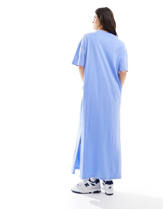 ASOS DESIGN – Blå t-shirtklänning i midaxi-modell med överdimensionerad passform - Image 4