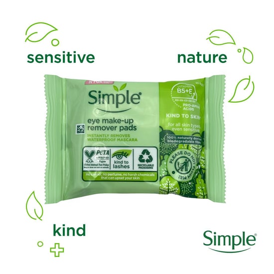 Simple Kind to Skin Eye Make-Up Remover Pads, 2x of 30 Pads - Image 3