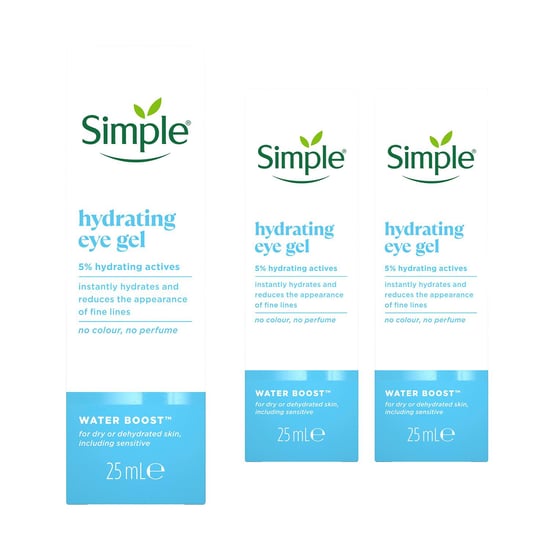 Simple Hydrate+ Eye Gel Soothing Cooling Gel for Tired Eyes Care 25ml, 3 Pack - Image 1