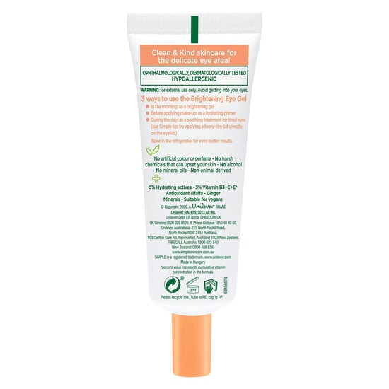 Simple 3x Protect N Glow Brightening Eye Gel Screen stressed Tired eyes,25ml - Image 2