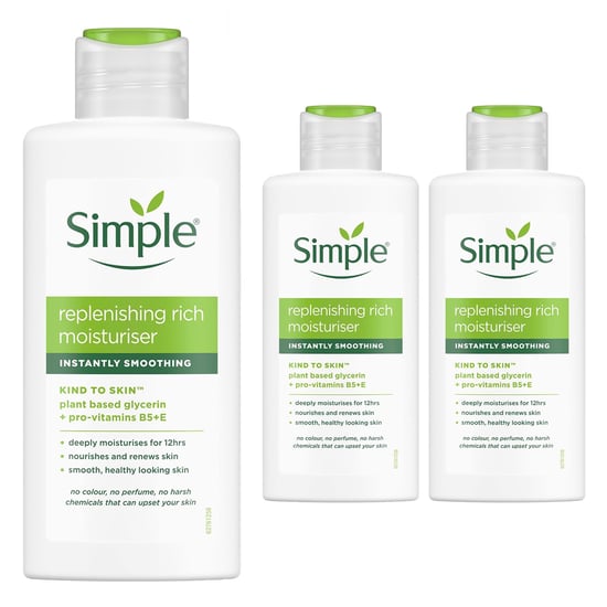 Simple 3x Kind to Skin 12H Moisturisation Replenishing Rich Moisturiser,125ml - Image 1