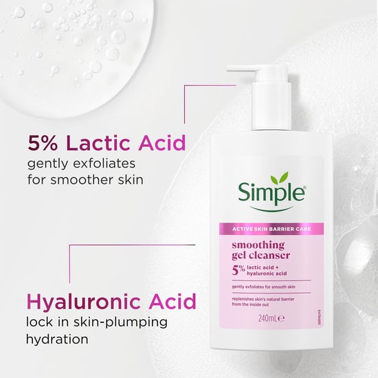 Simple Smooth+ Gel Facial Cleanser Softening Daily Face Wash 240ml, 3 Pack - Image 3