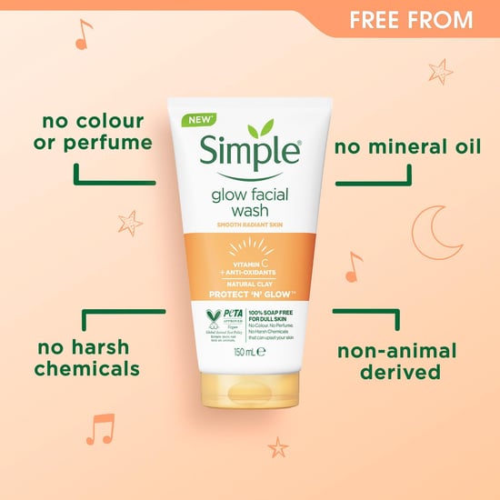 Simple 2 Pack of 150ml, Protect & Glow Express Glow Clay Polish Face Wash - Image 2