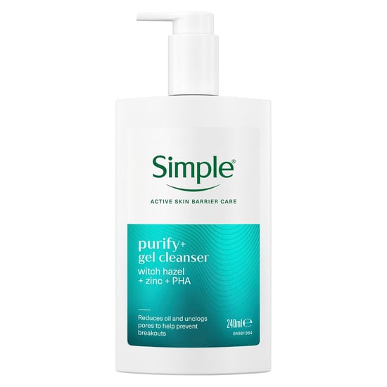 Simple Purify+ Gel Facial Cleanser Hydrating Skin Care Face Wash, 240ml - Image 1