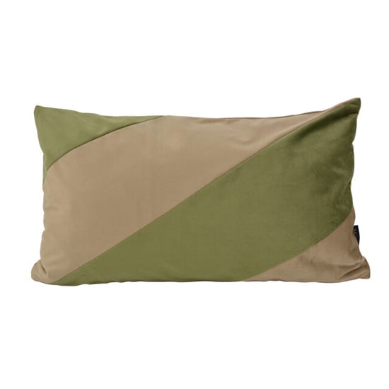 NOVÉE Velvet swirl olijf / taupe | 30 x 50 cm | kussenhoes | polyester - Image 1