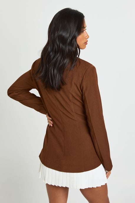 Petite Tailored Pleated Hem Structured Mini Dress - Image 2