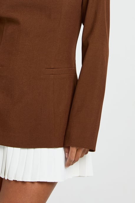 Petite Tailored Pleated Hem Structured Mini Dress - Image 4