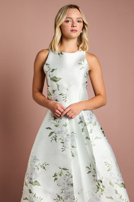 Teen Coast Printed Twill Waterfall Bridesmaid Dress - Image 2